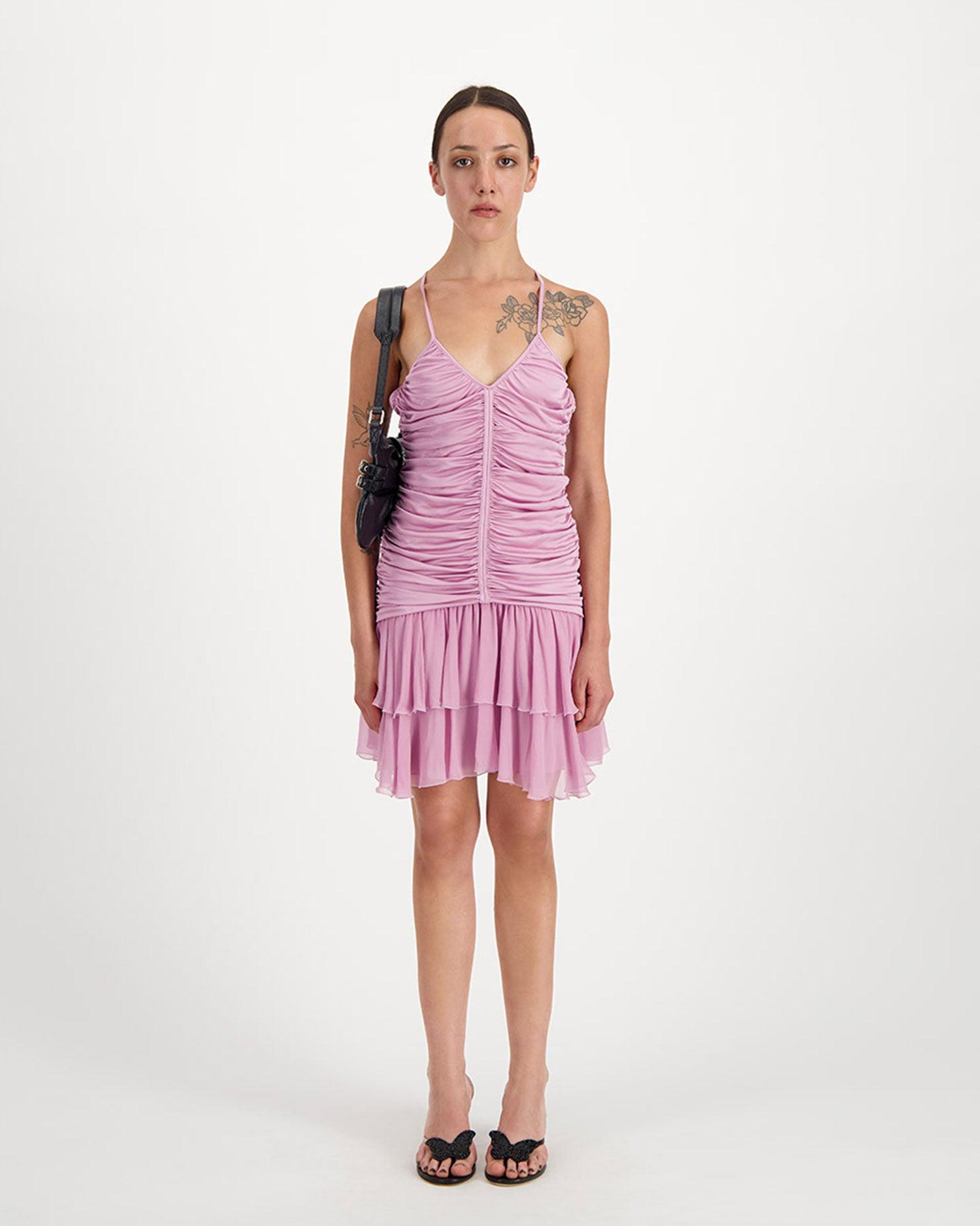 Pleated Rose Dress - Dresses & Skirts - Blumarine - Elevastor