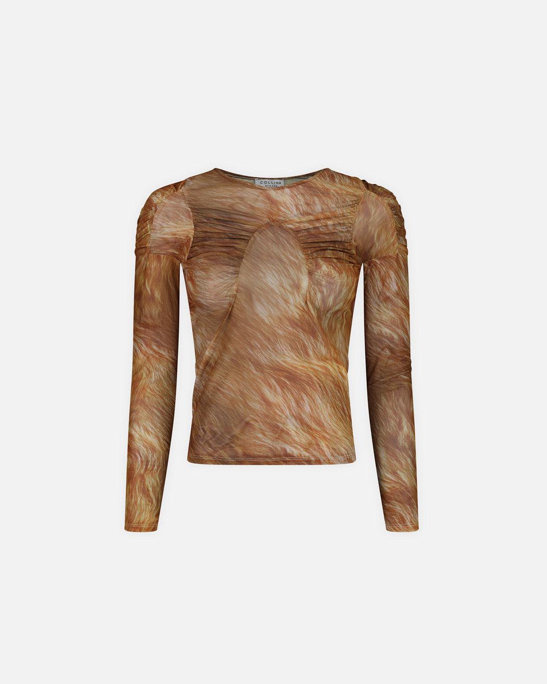 ARC LONG SLEEVE TOP BROWN FUR - Collina Strada - Elevastor