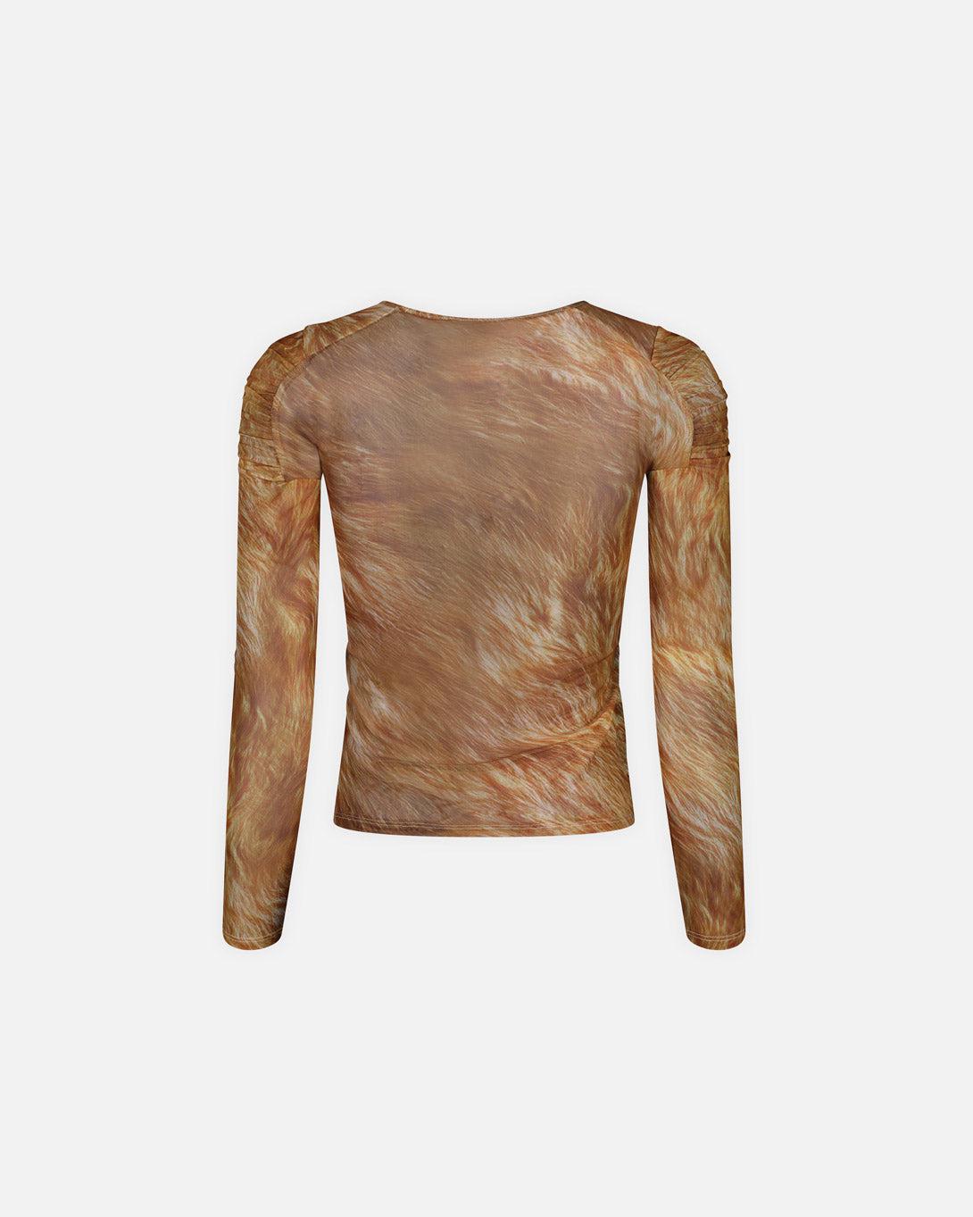 ARC LONG SLEEVE TOP BROWN FUR - Collina Strada - Elevastor