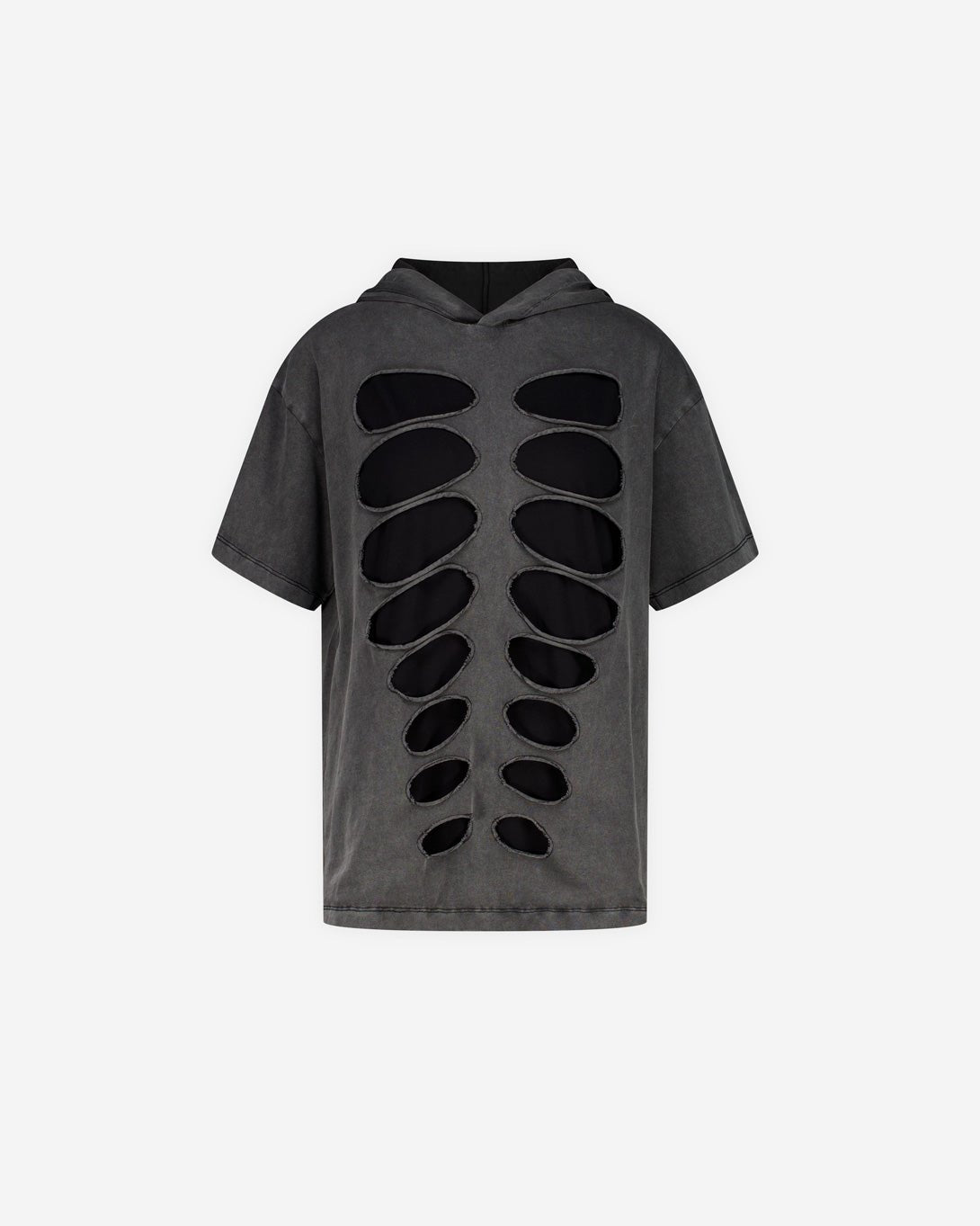 Avavav Hooded T-Shirt Cutout Washed Grey - Avavav - Elevastor