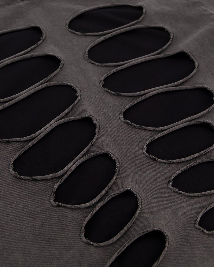 Avavav Hooded T-Shirt Cutout Washed Grey - Avavav - Elevastor