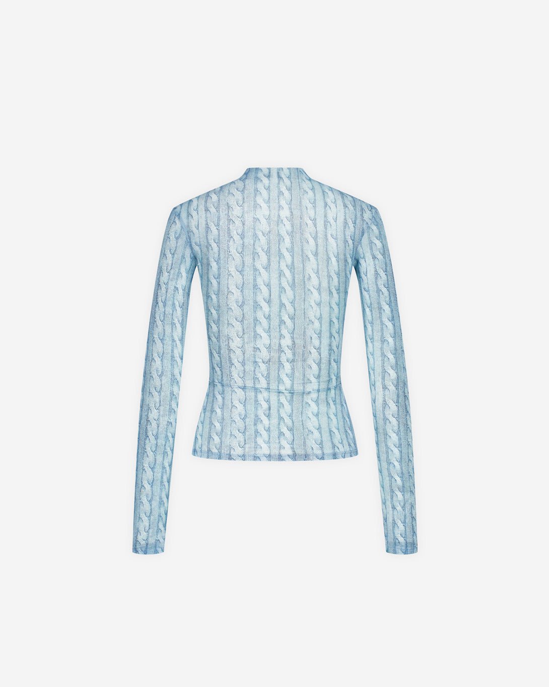 Avavav Turtleneck Top Printed Cable Knit Blue - Avavav - Elevastor
