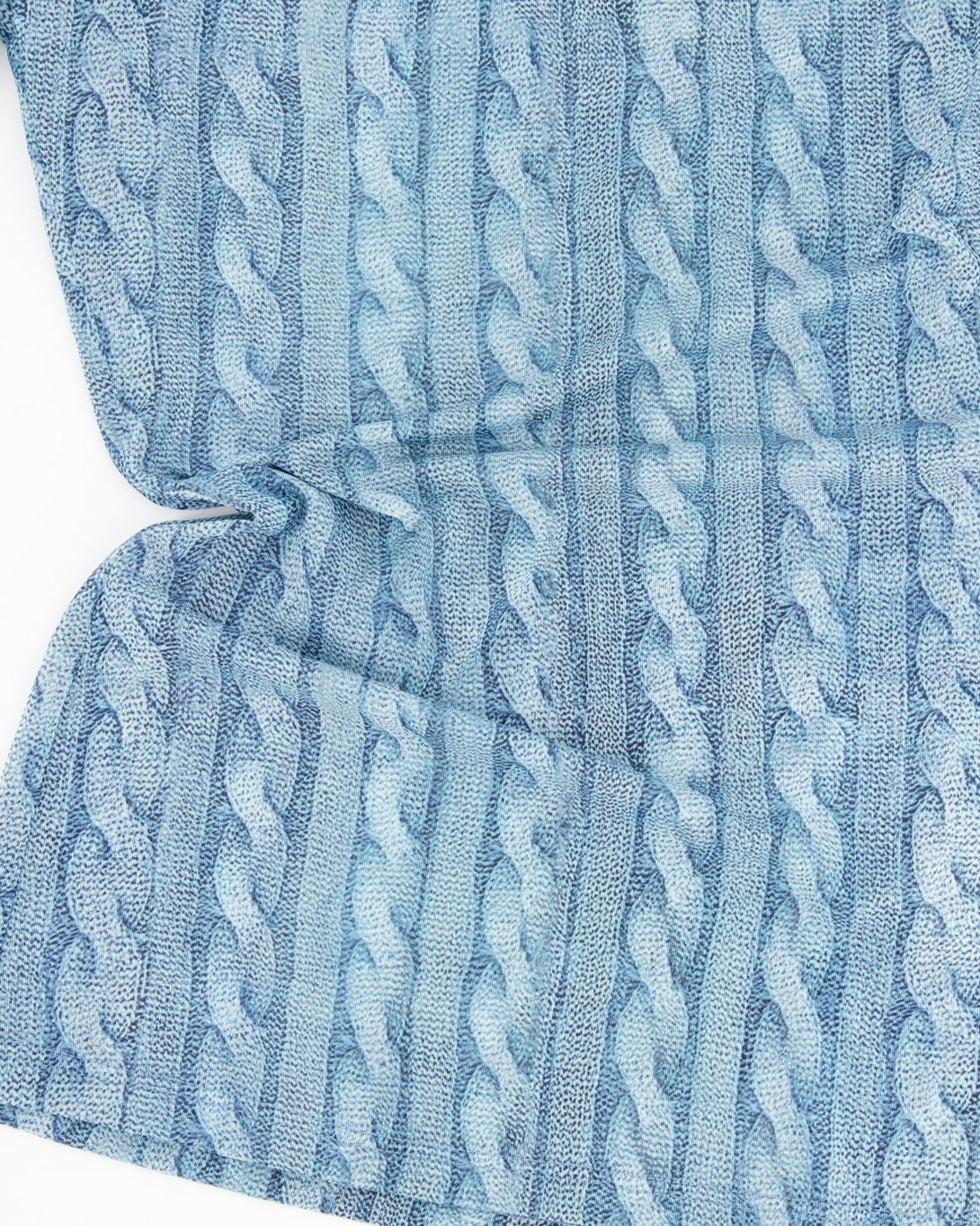 Avavav Turtleneck Top Printed Cable Knit Blue - Avavav - Elevastor