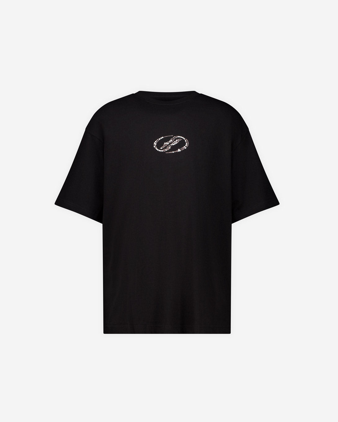 Shop - We11done Black Rhinestone T-Shirt | Elevastor