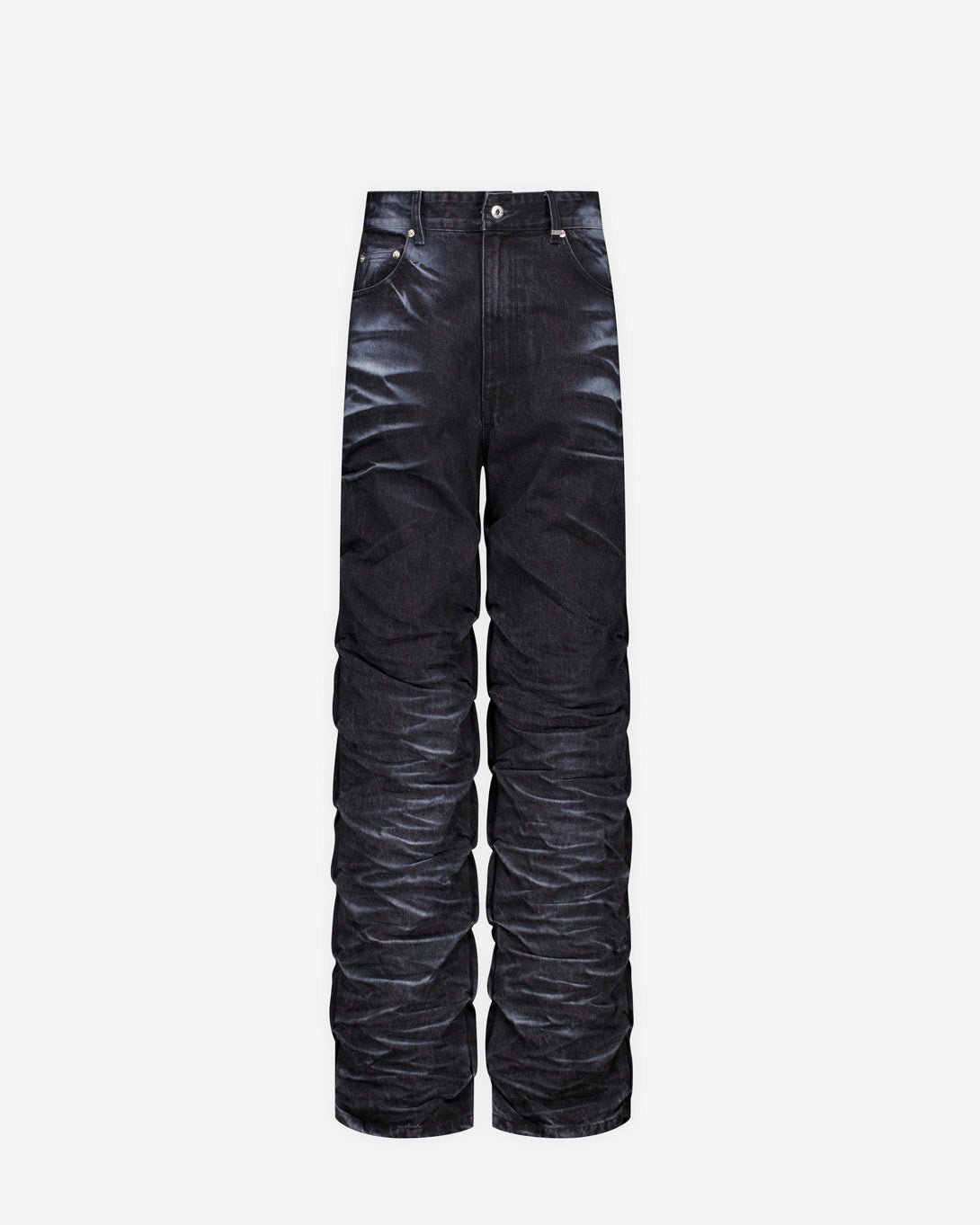 Black Textured Denim Jeans - We11done - Elevastor