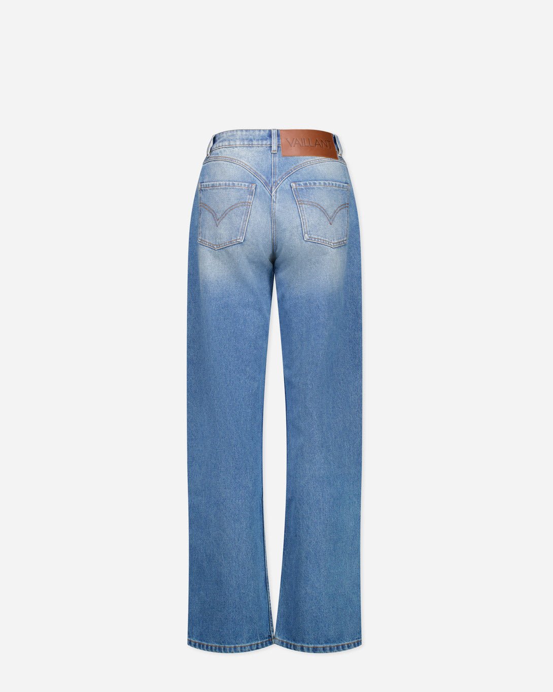 High Waist Straight Leg 5 Pocket Jean Pants - Vaillant - Elevastor