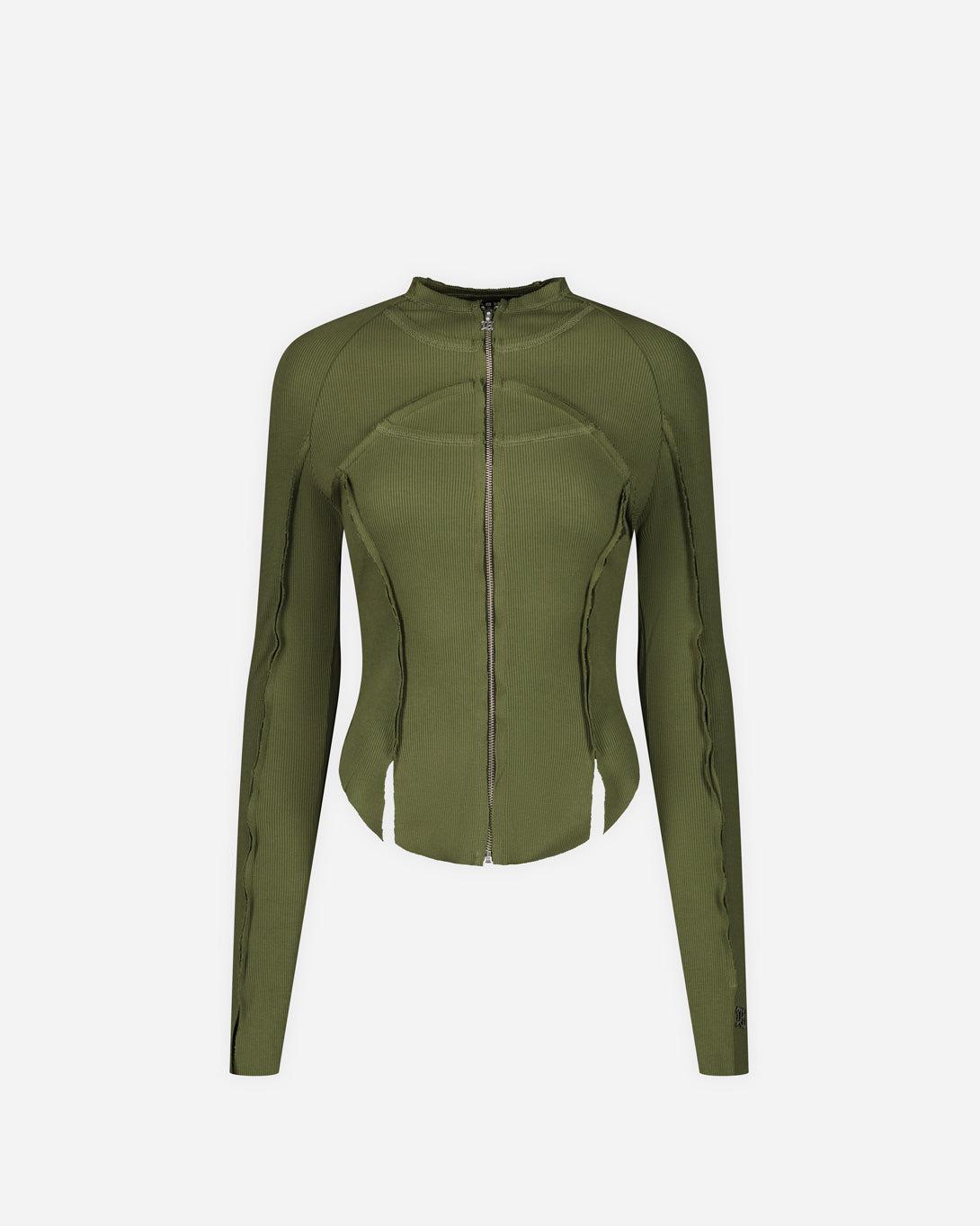 Khaki Rib Zipped Longsleeve - MISBHV - Elevastor