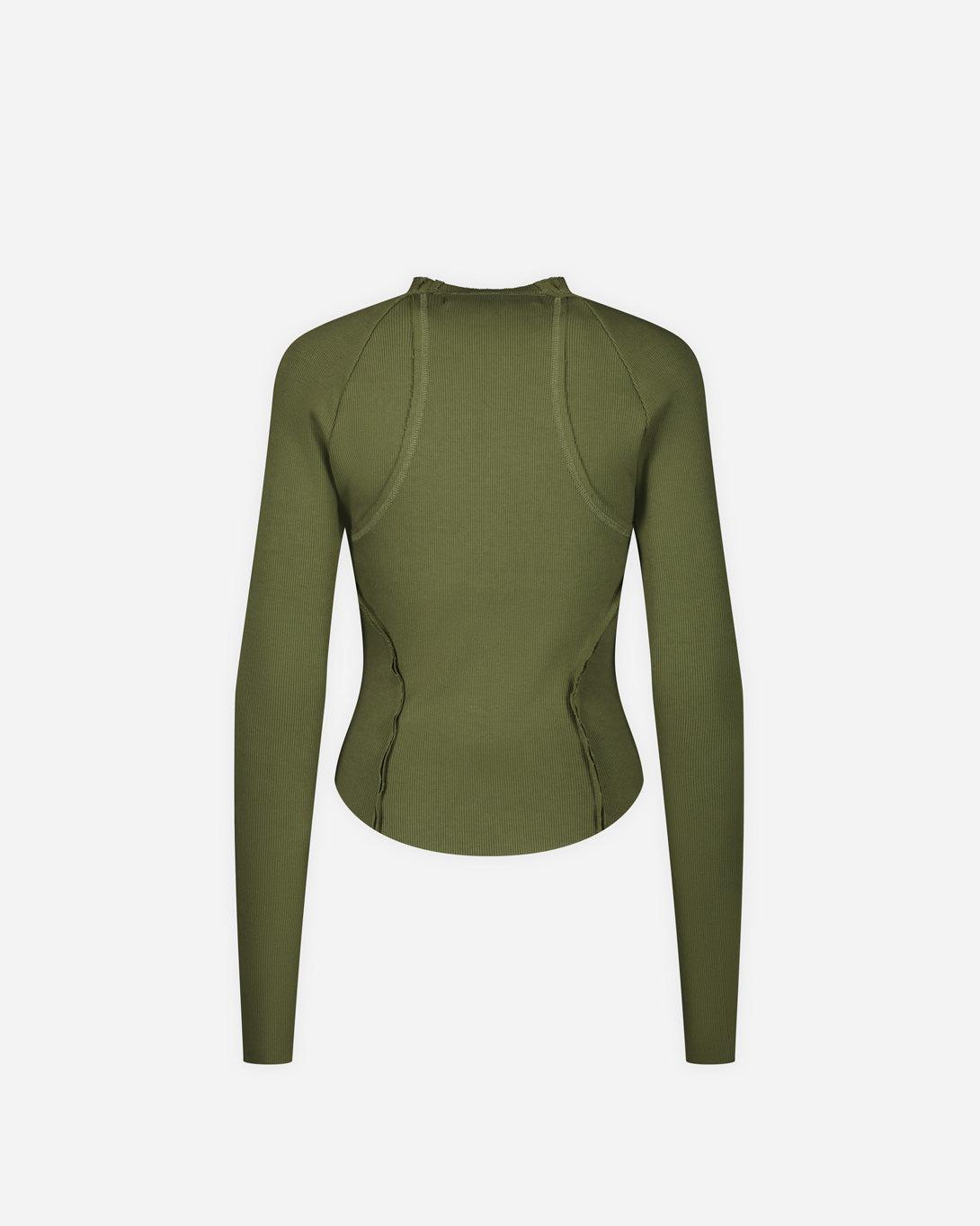Khaki Rib Zipped Longsleeve - MISBHV - Elevastor