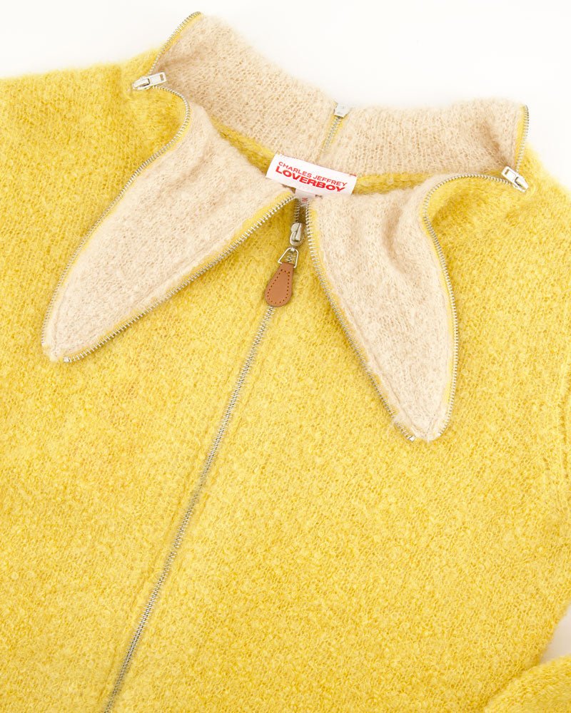 Mohair Banana Zip Jumper - Charles Jeffrey Loverboy - Elevastor