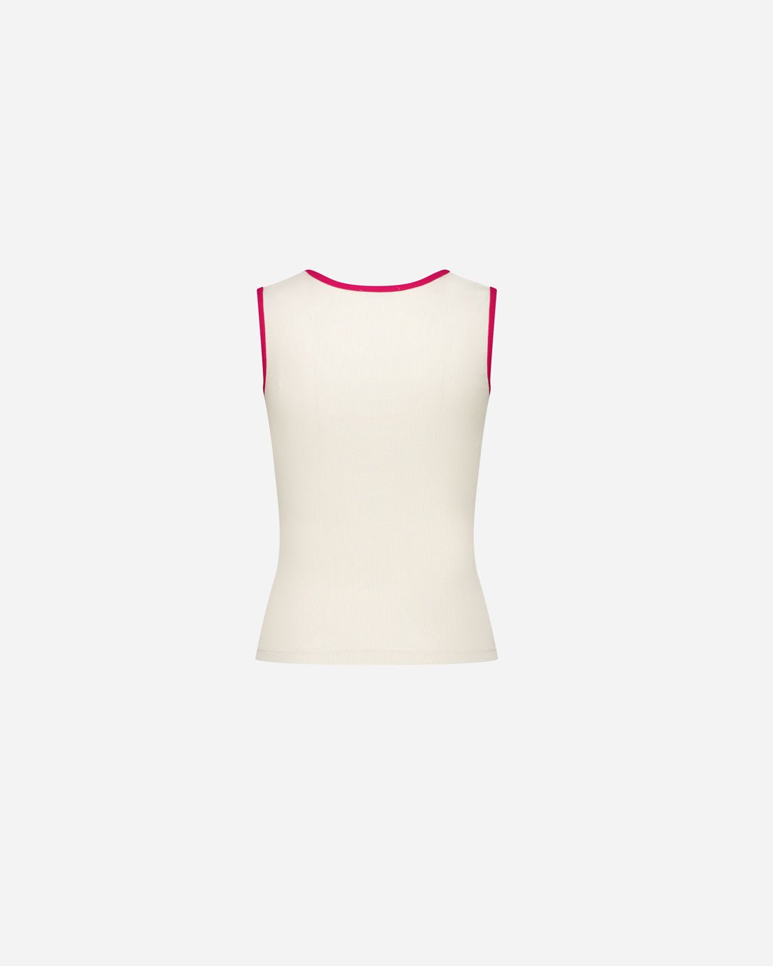 Ribbed Tank Top With Lace Trim Neckline - Vaillant - Elevastor