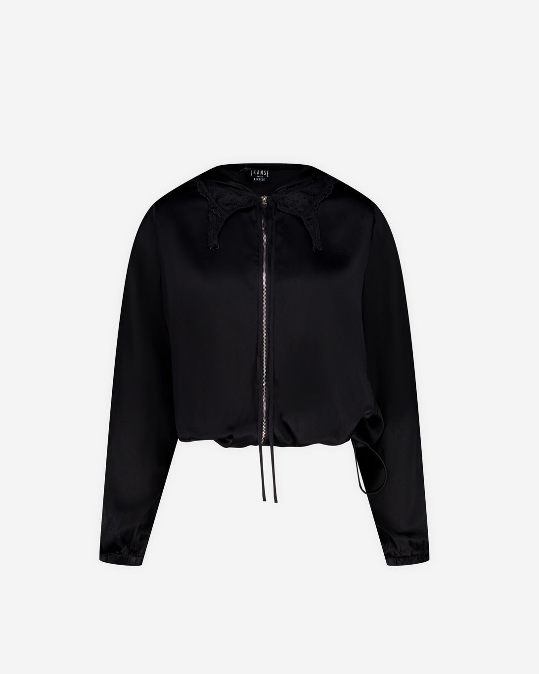 Silk Hoodie With Upcycled Lingerie Details - Transe - Elevastor