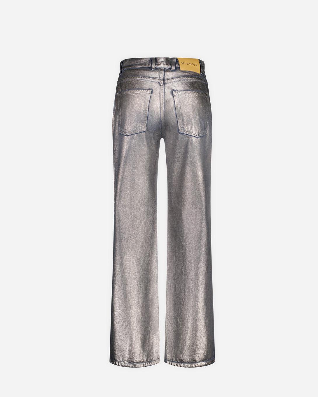 Silver Coated Dirt Denim Trousers - MISBHV - Elevastor