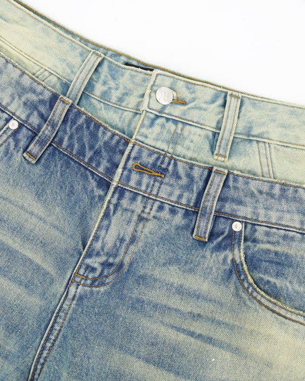 2In1 Denim Dirt Baggy Shorts - MISBHV - Elevastor