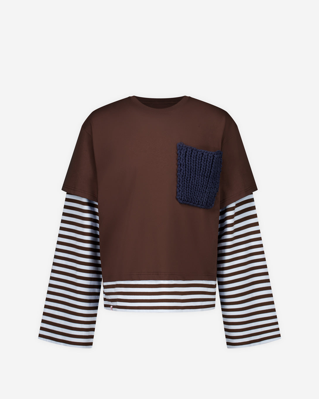 Long Sleeve 2-In-1 Tee With Knit Patch