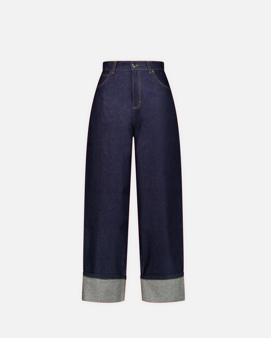 Loose Fit Jean With Knitted Pocket Waisted