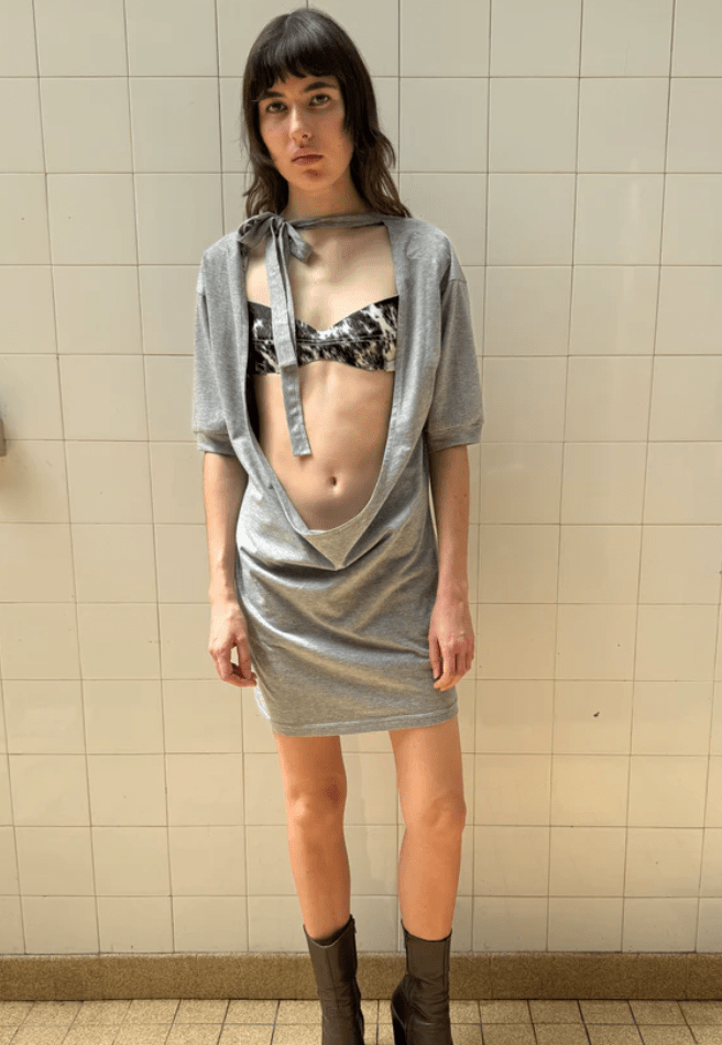 Backless Dress Grey - Hannah Creak - Elevastor