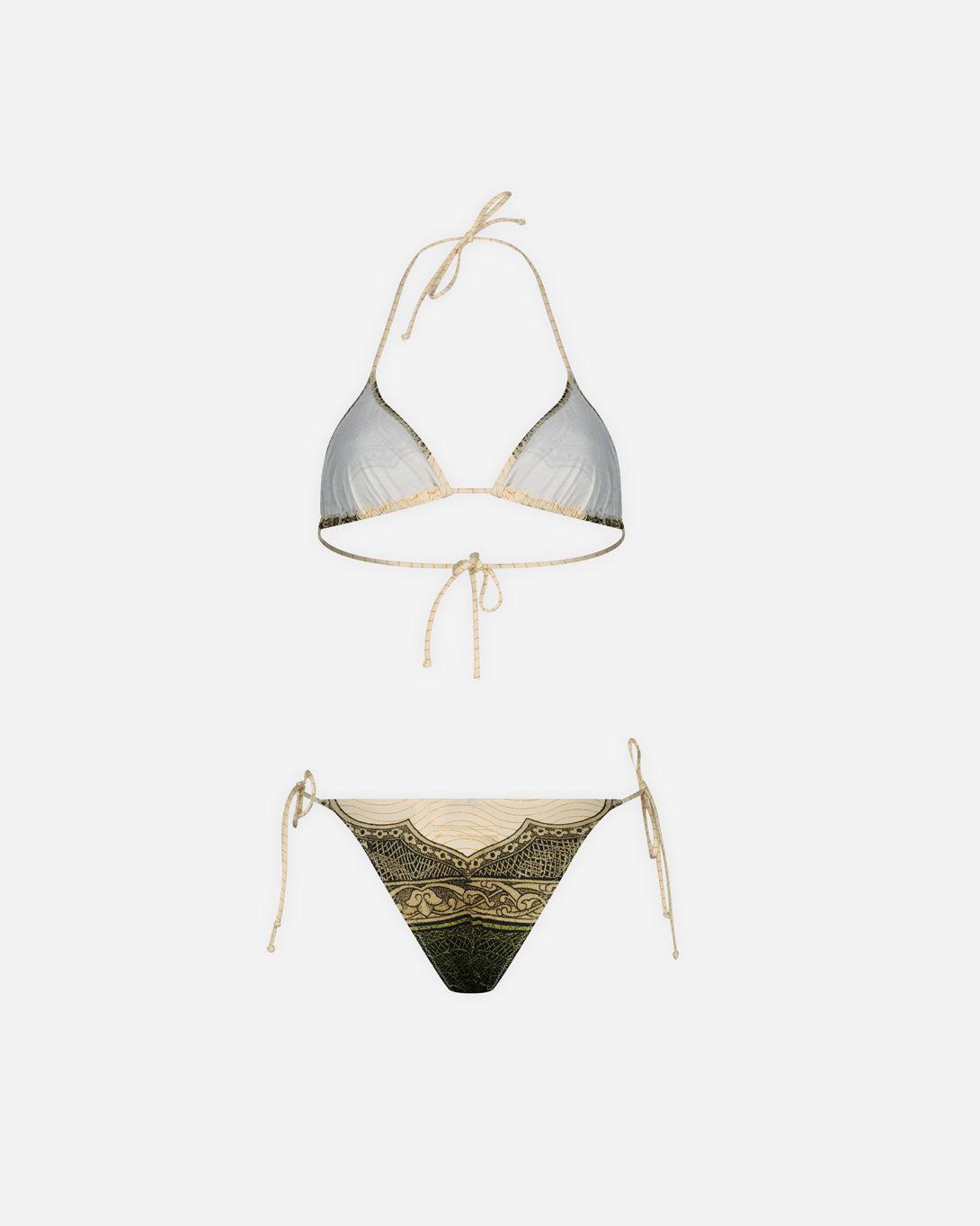Bikini Set Printed "Cartouche" - Jean Paul Gaultier - Elevastor