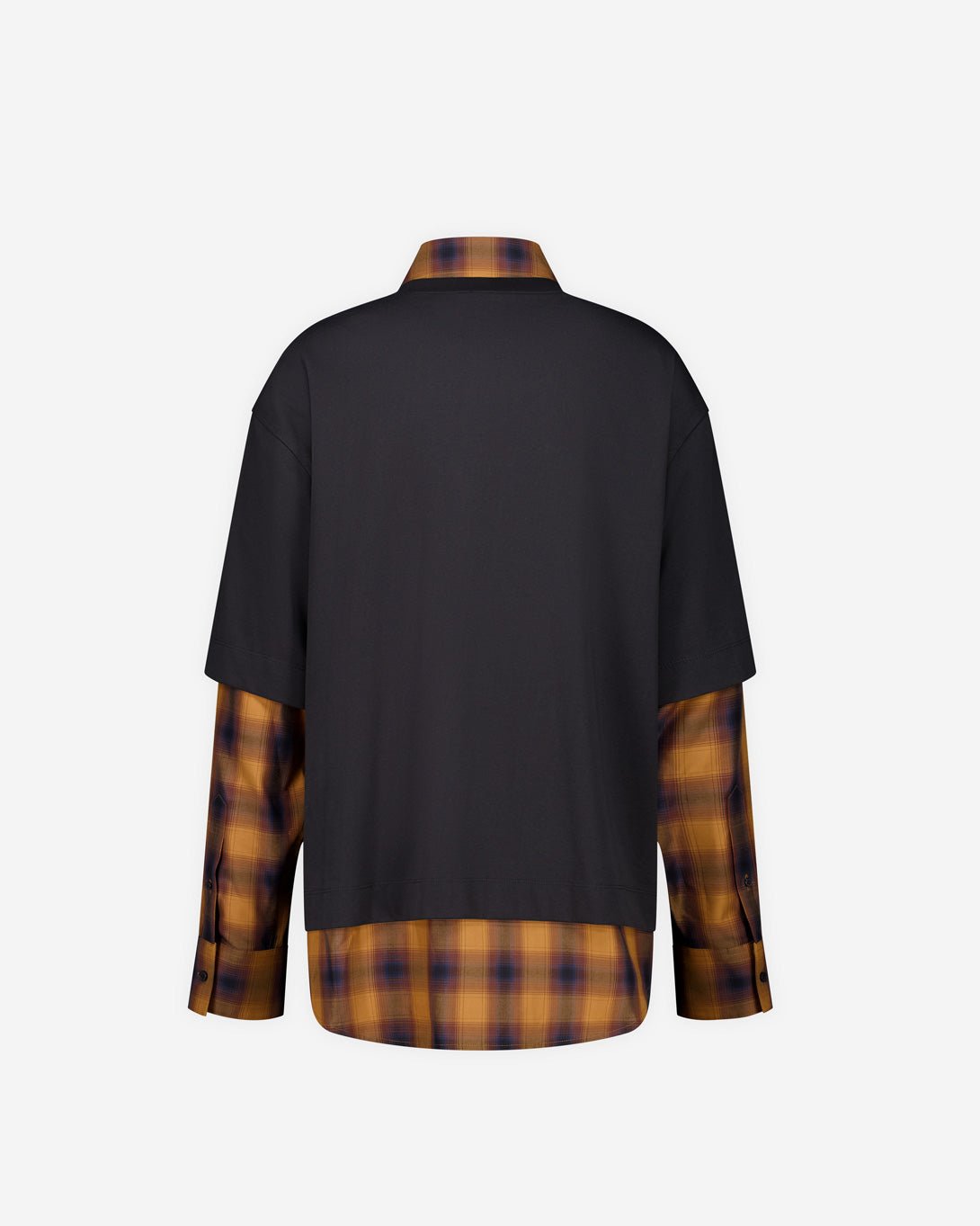 Black Flannel Check Layered Shirt - We11done - Elevastor