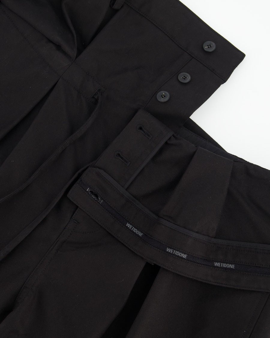 Black Folded Waist Pants - We11done - Elevastor