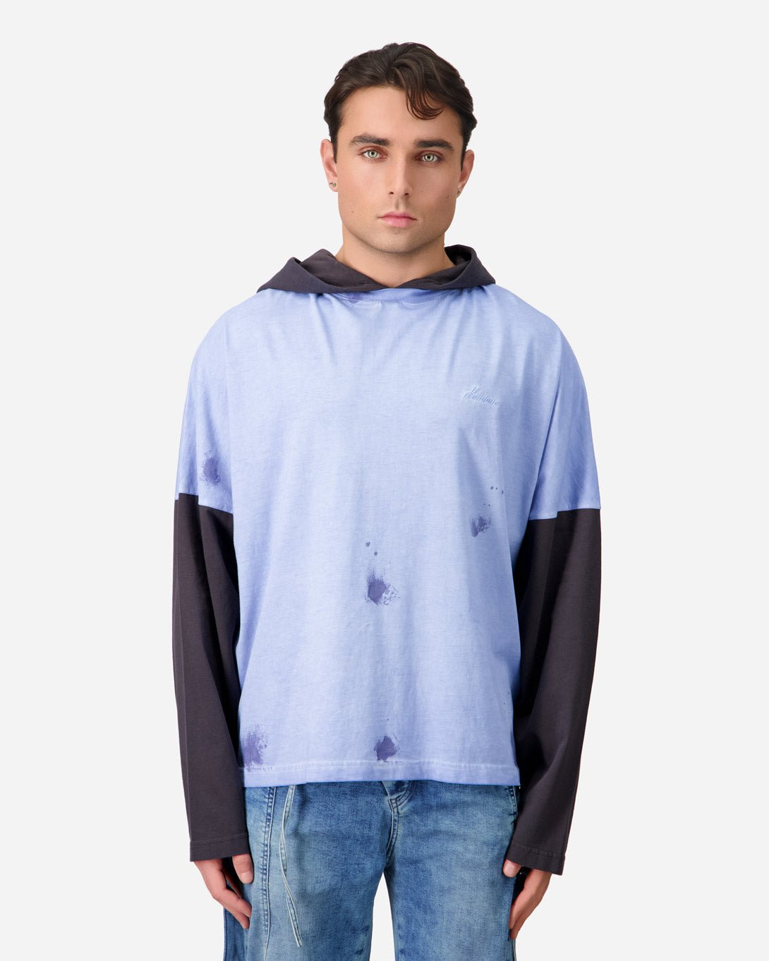 Blue Painted Longsleeved T-Shirt - We11done - Elevastor