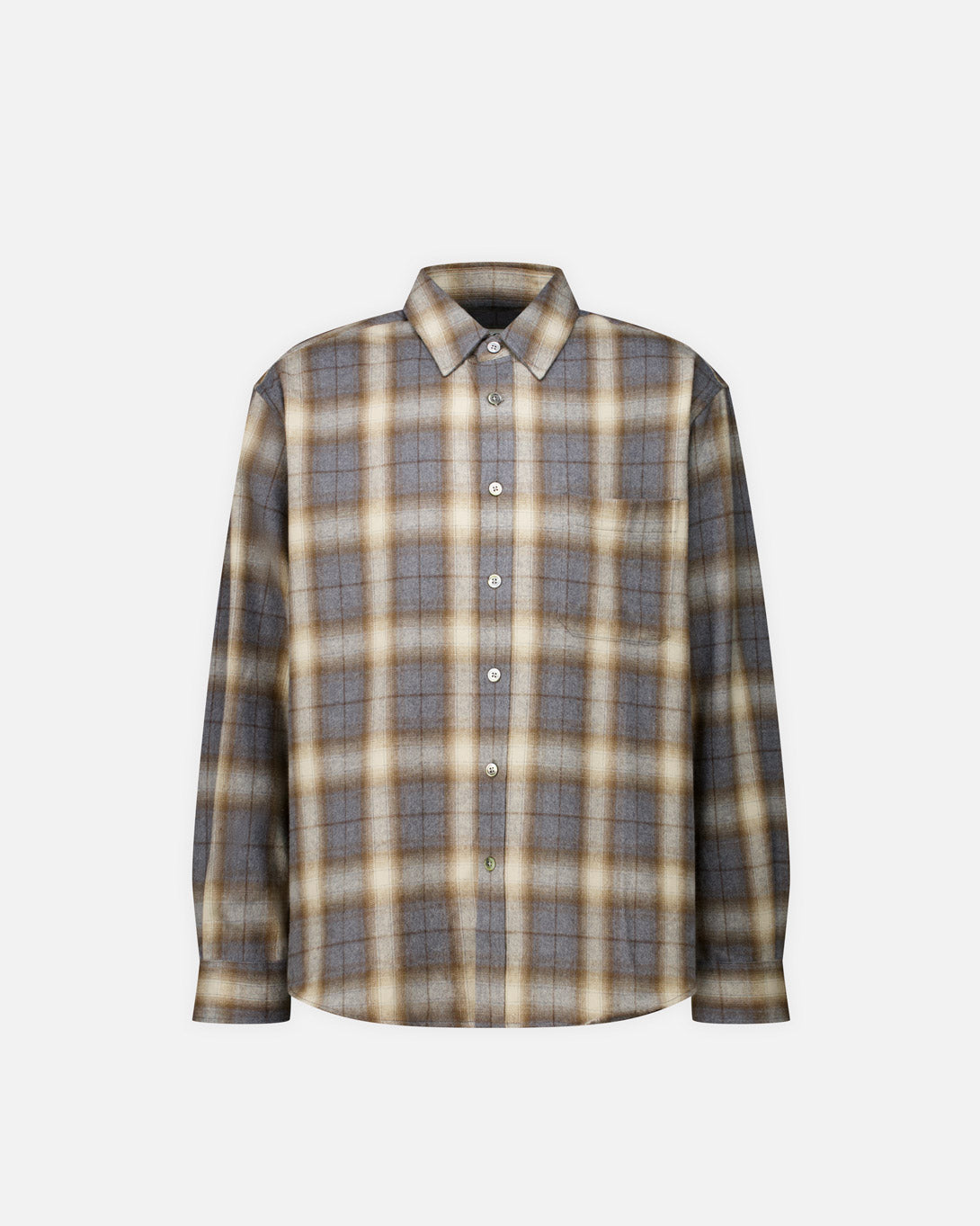 Ombre Flannel One Pocket Checkered Shirt