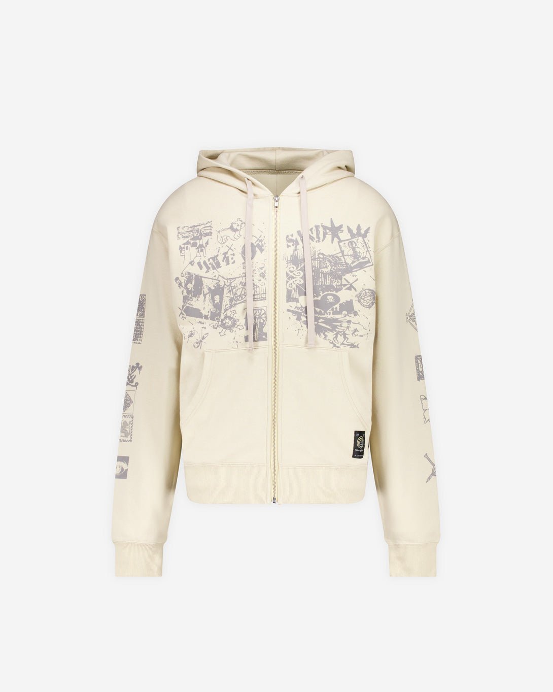 Cl Print Zip - Up Hoodie - Wave Of Sand - Elevastor