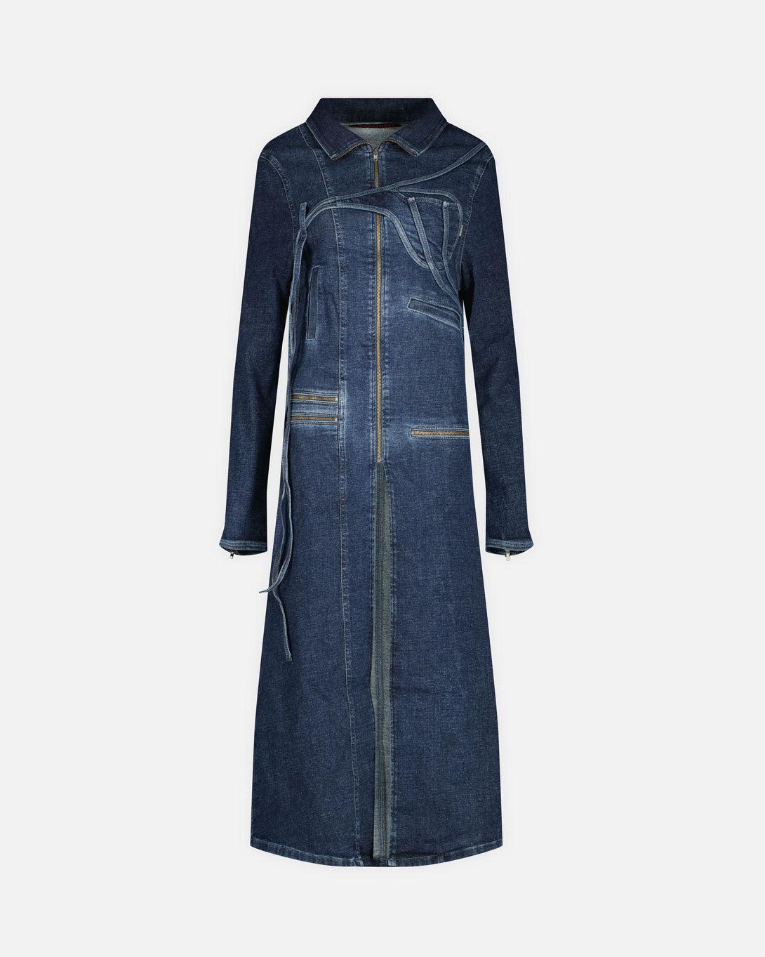 Denim Fitted Coat - Coats & Jackets - Ottolinger - Elevastor