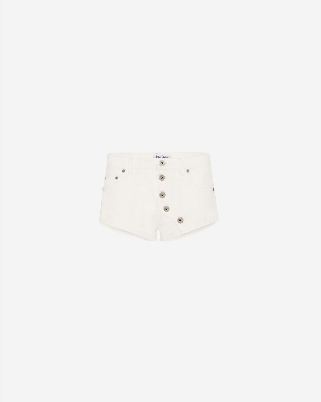 Denim Short With Buttons Details - Jean Paul Gaultier - Elevastor