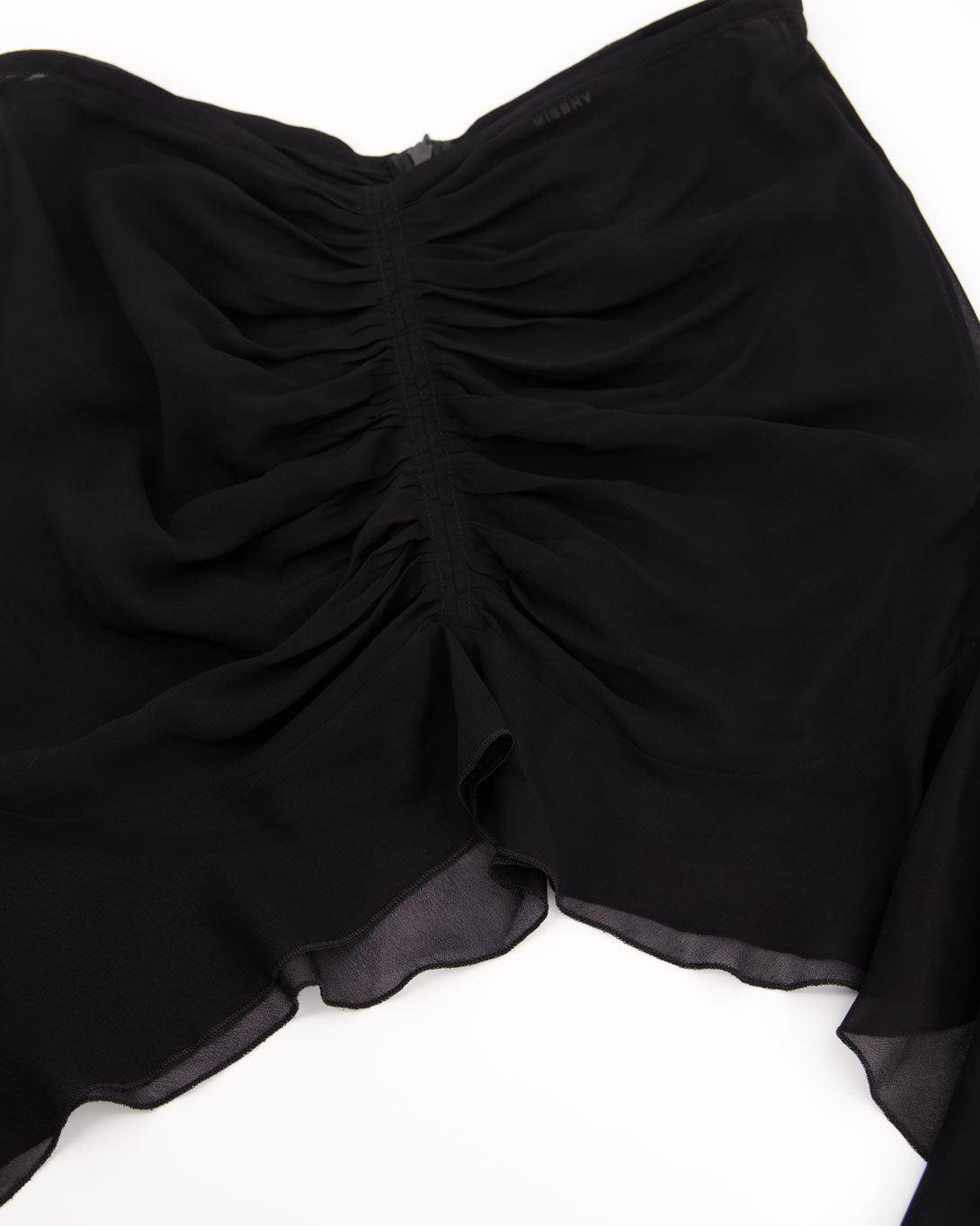 Recycled Viscose Chiffon Mini Skirt Black - Dresses & Skirts - MISBHV - Elevastor