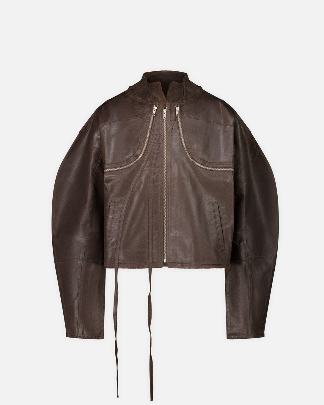 Glazed Denim Zip Jacket Brown 2 - Ottolinger - Elevastor
