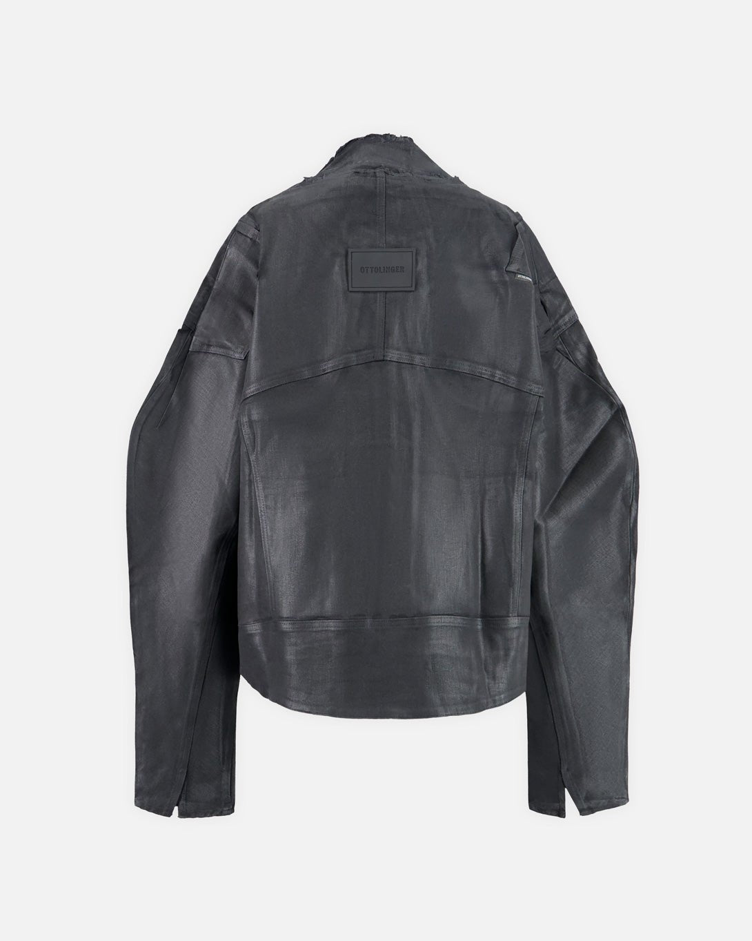 ジャケット・アウター Ottolinger Black Oversized Denim Jacket Shop - Ottolinger Glazed Denim Zip Jacket | Elevastor