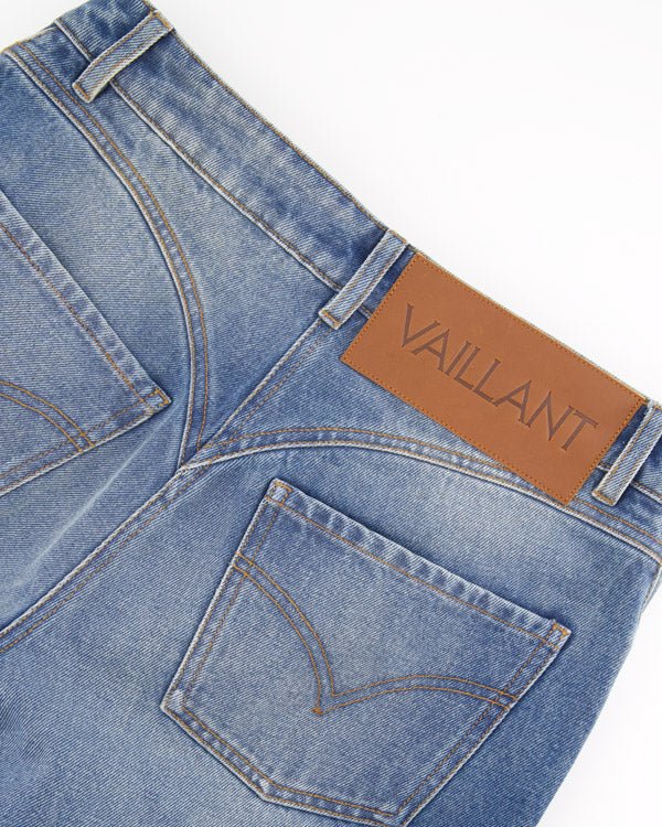 High Waist Straight Leg 5 Pocket Jean Pants - Vaillant - Elevastor