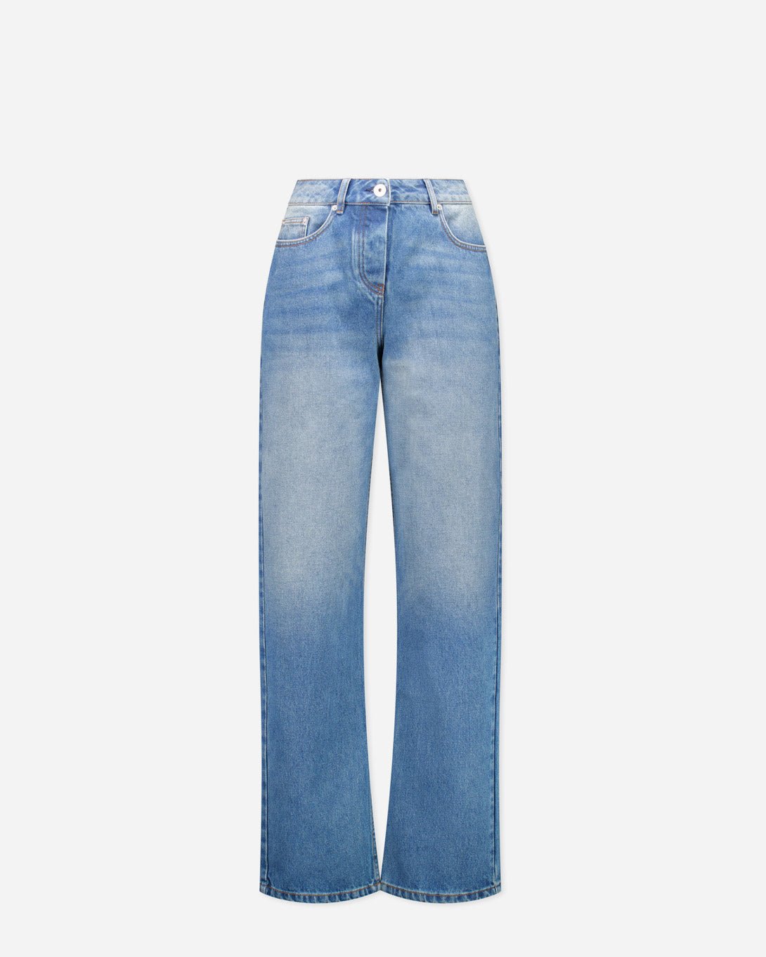 High Waist Straight Leg 5 Pocket Jean Pants - Vaillant - Elevastor
