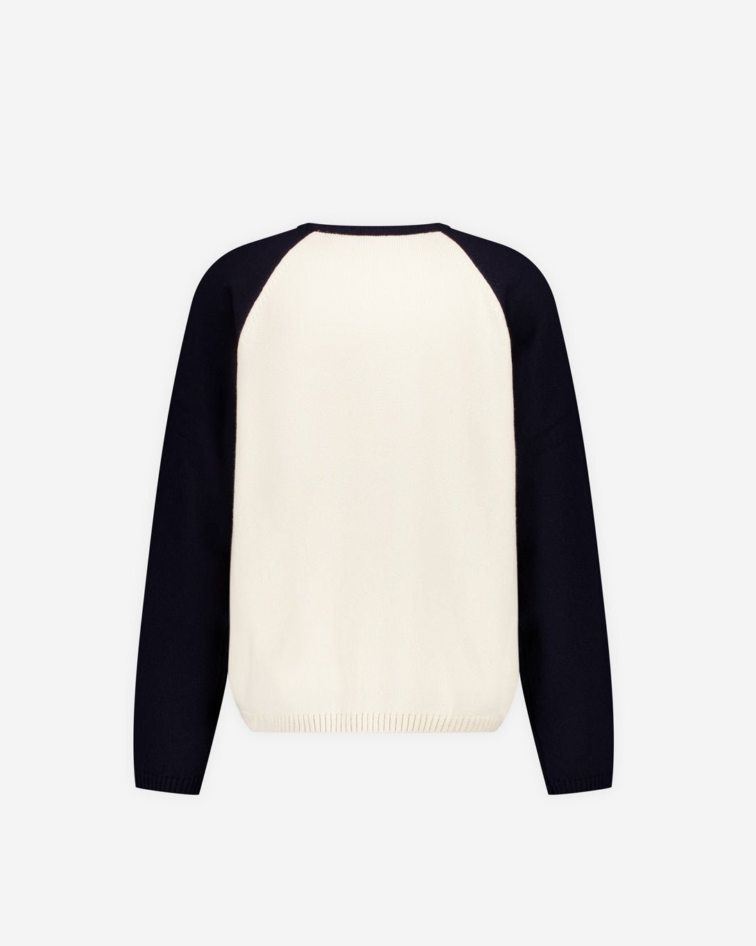 Ivory Printed Contrast Raglan Pullover - We11done - Elevastor