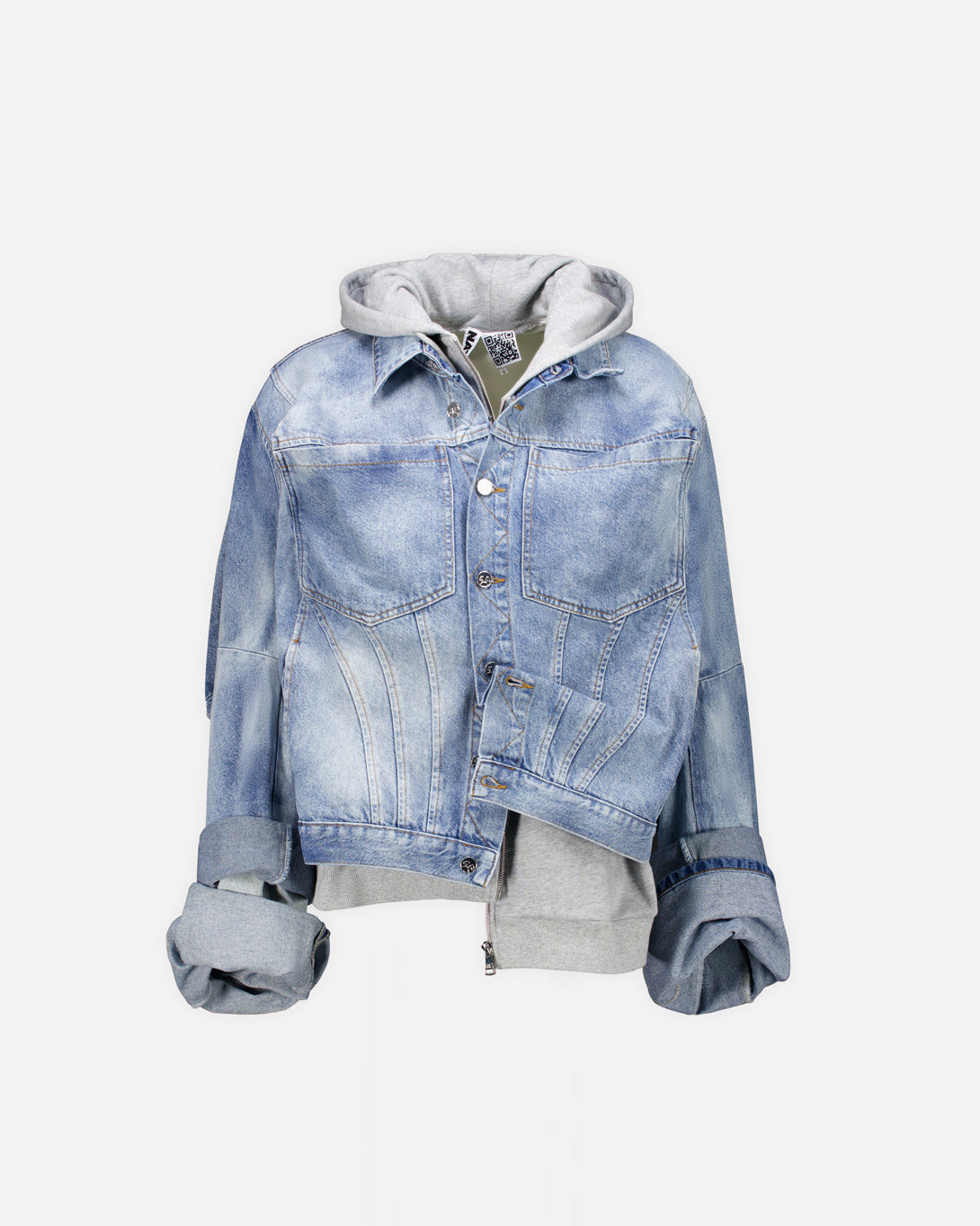 Hooded Jacket Multi Layer Sleeves