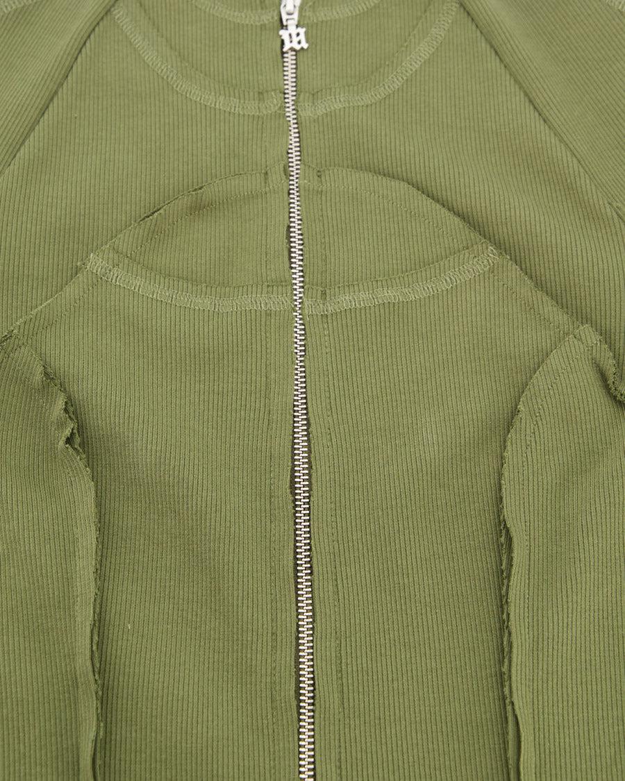 Khaki Rib Zipped Longsleeve - Sweaters - MISBHV - Elevastor