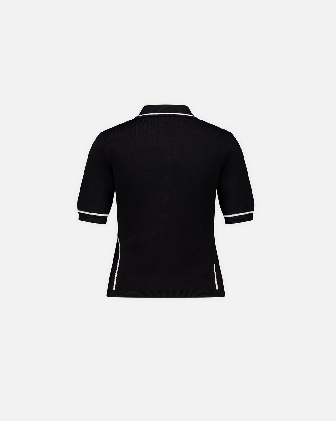 Knit Polo Top With Cont. Line Details - Tops - Vaillant - Elevastor