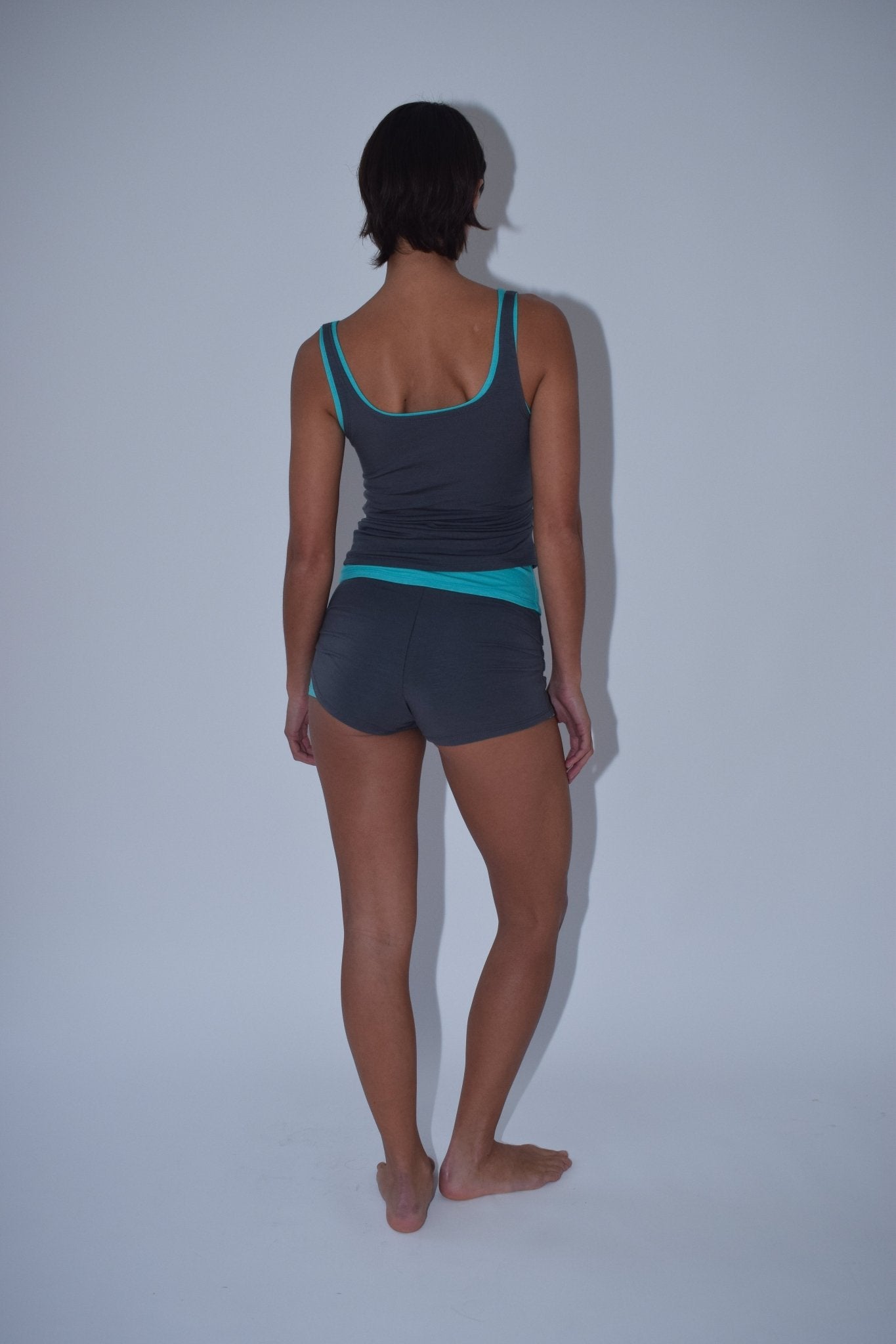 Layered Jersey Shorts in Charcoal - This Belongs To - Elevastor