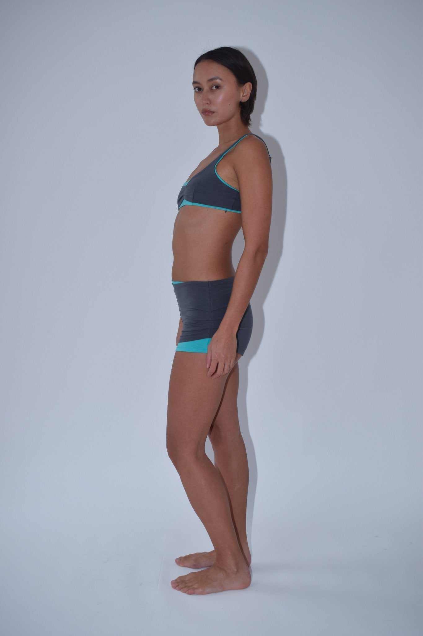 Layered Jersey Shorts in Charcoal - This Belongs To - Elevastor