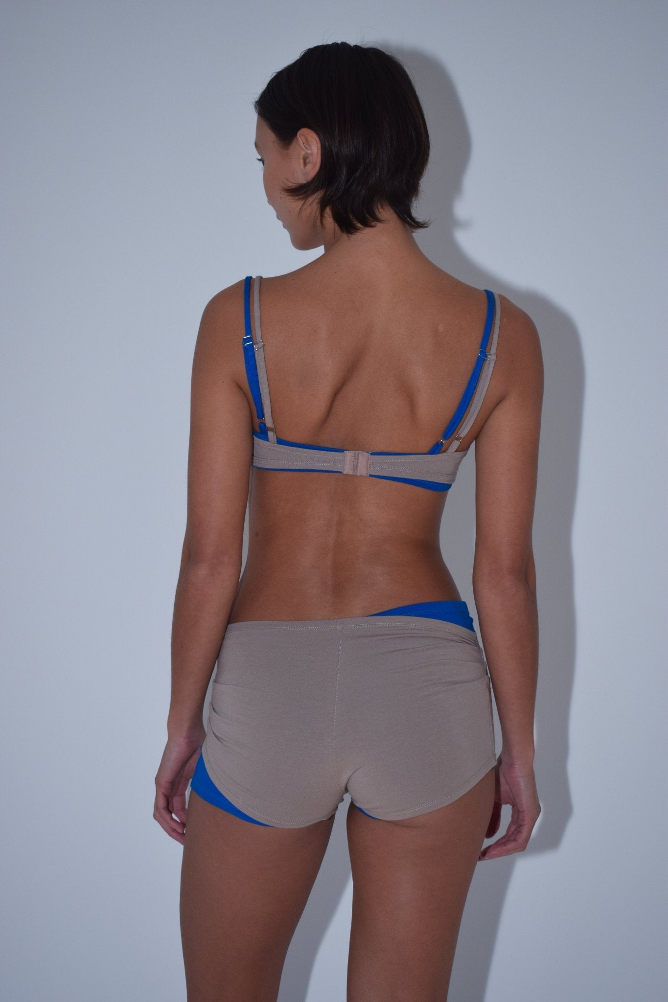 Layered Jersey Shorts in Sand - This Belongs To - Elevastor