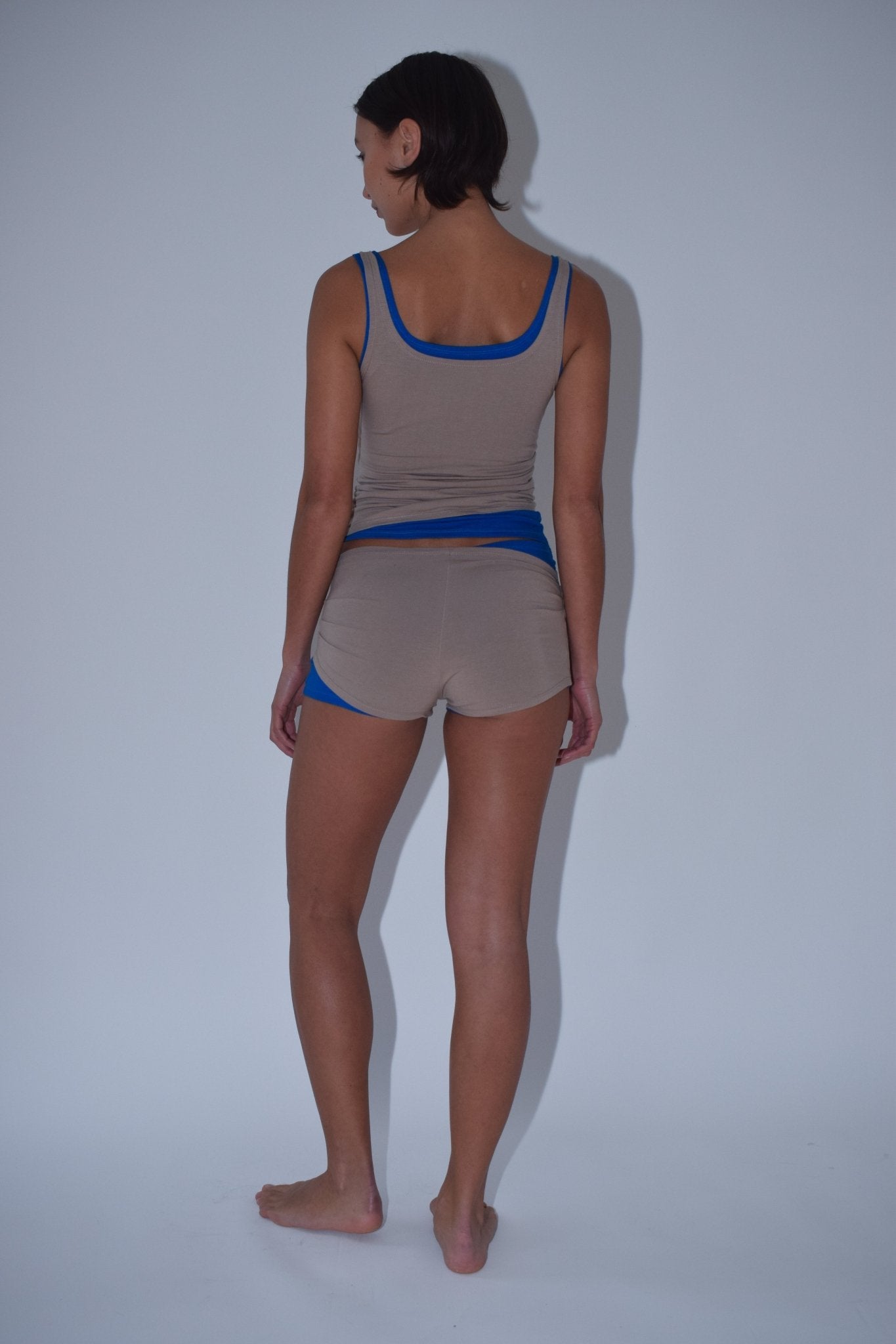 Layered Jersey Vest in Sand - This Belongs To - Elevastor