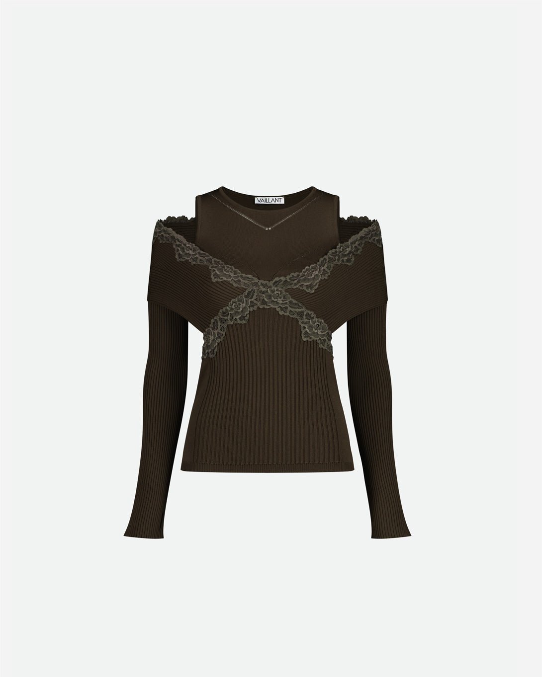 Long Sleeve Split Off - Shoulder Knit Top - Vaillant - Elevastor