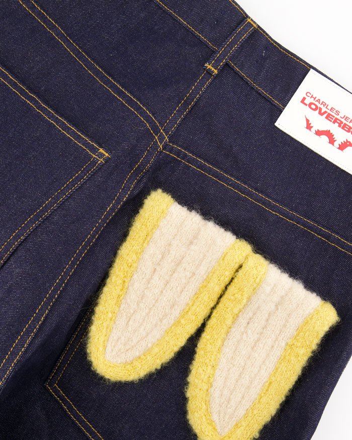 Loose Fit Jean With Knitted Pocket Waisted - Charles Jeffrey Loverboy - Elevastor