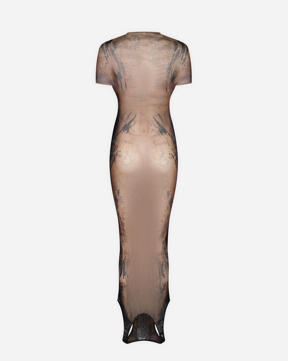 Mesh Double Side Dress Printed "Body" - Dresses & Skirts - Jean Paul Gaultier - Elevastor