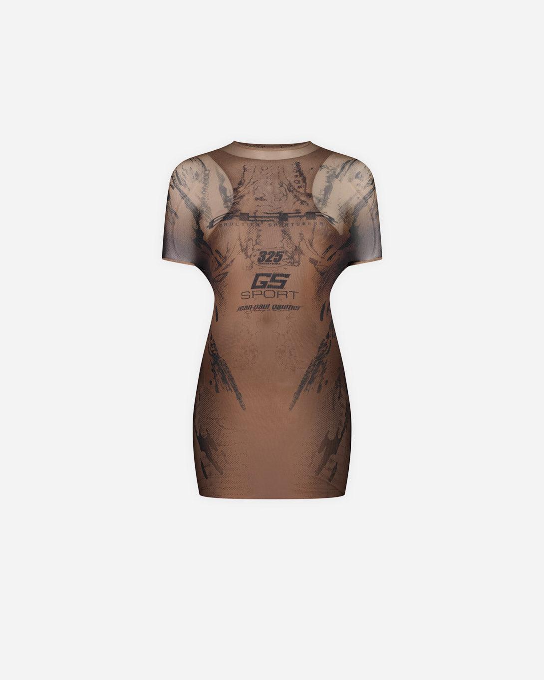 Mesh Double Side Dress Printed "Body" - Dresses & Skirts - Jean Paul Gaultier - Elevastor