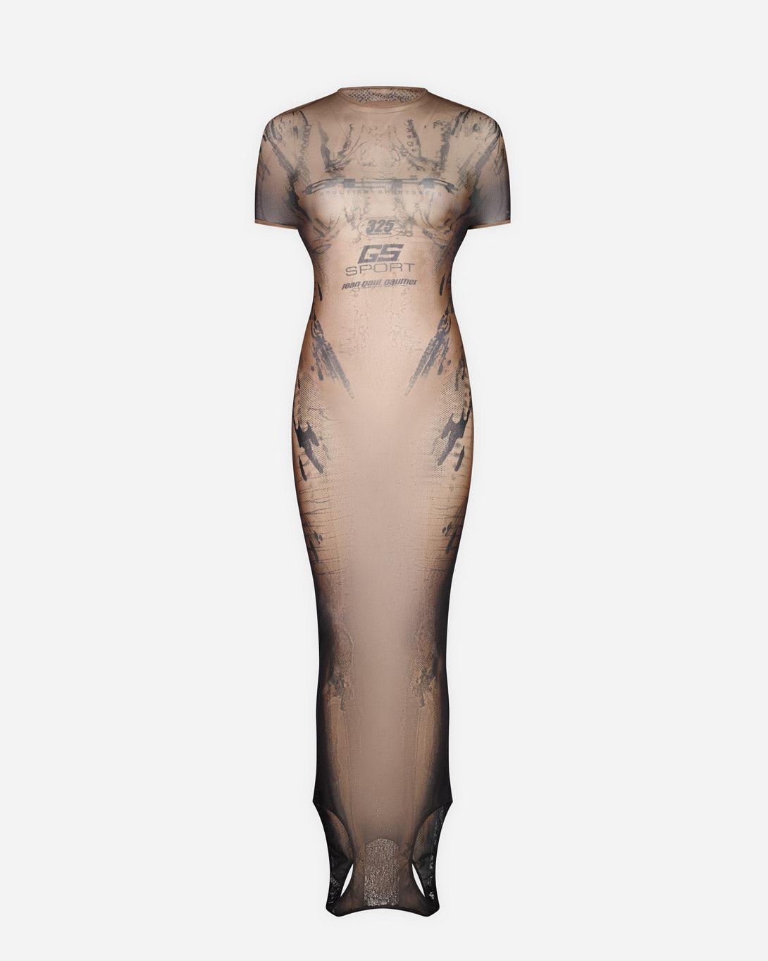 Mesh Double Side Dress Printed "Body" - Dresses & Skirts - Jean Paul Gaultier - Elevastor