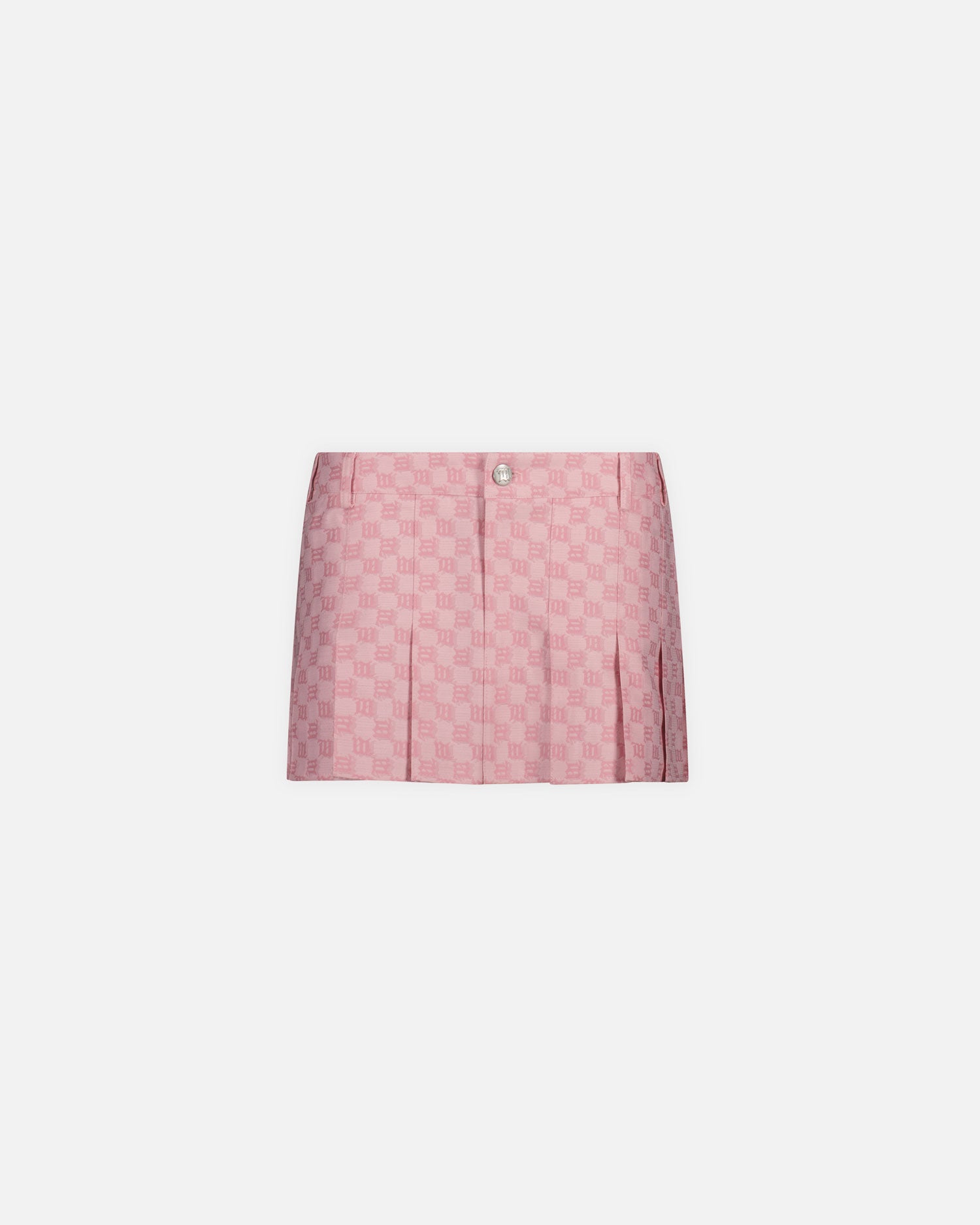 Jacquard Canvas Monogram School Mini Skirt - Bubblegum - Dresses & Skirts - MISBHV - Elevastor