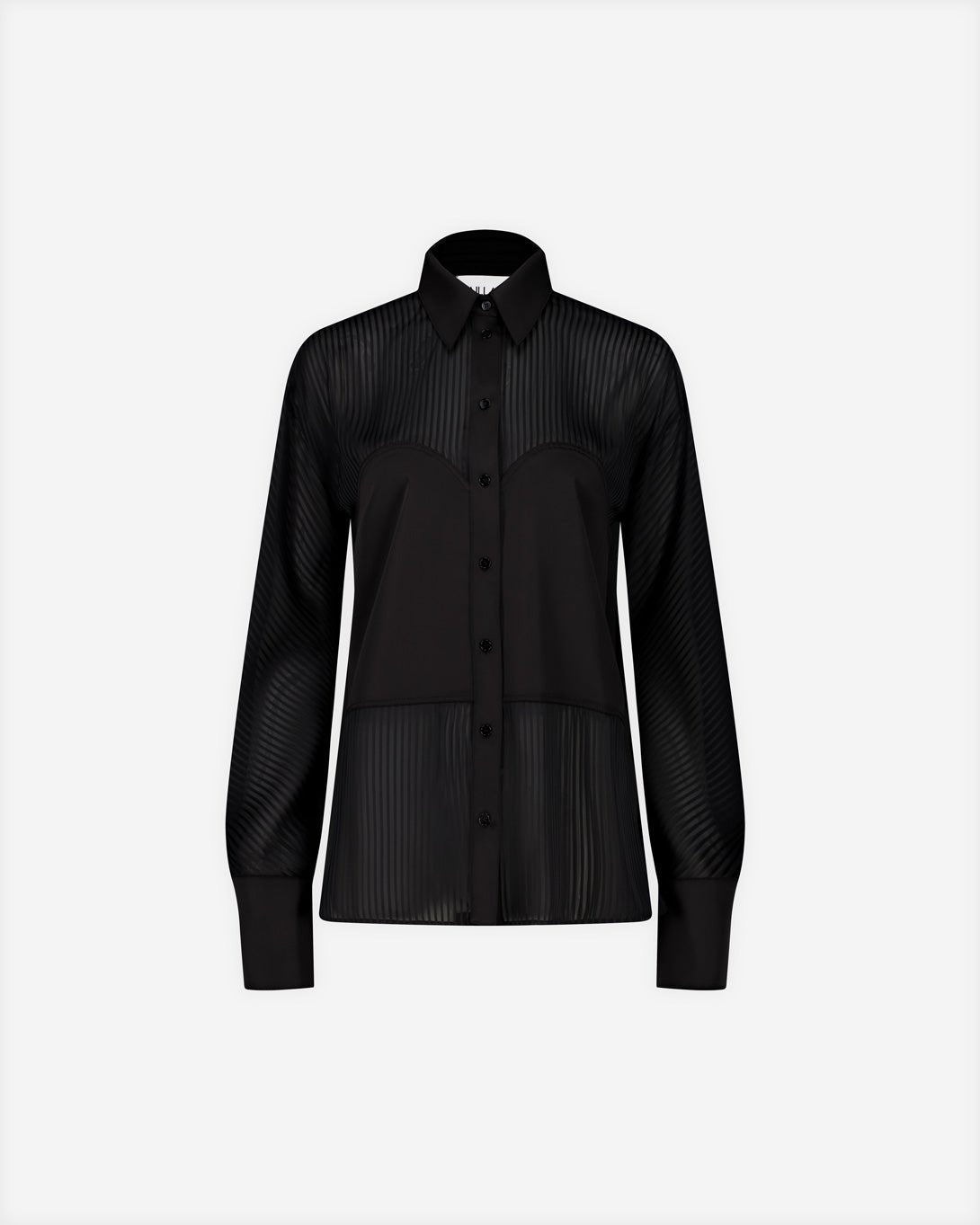 Oversized Chiffon Panelled Button - Up Shirt - Vaillant - Elevastor