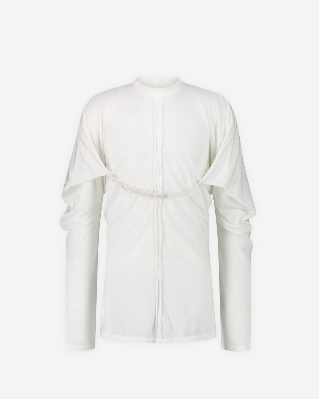 White Pointy Shoulder Long Sleeves