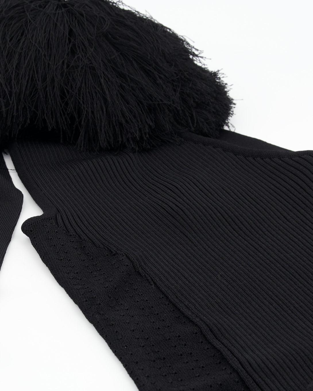 One Shoulder Pompom Scarf Top - Tops - Vaillant - Elevastor